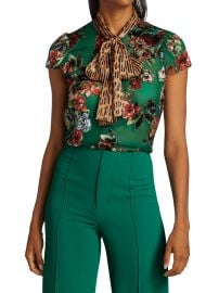 Jeannie Tie -Neck Leopard & Floral Blouse at Saks Fifth Avenue